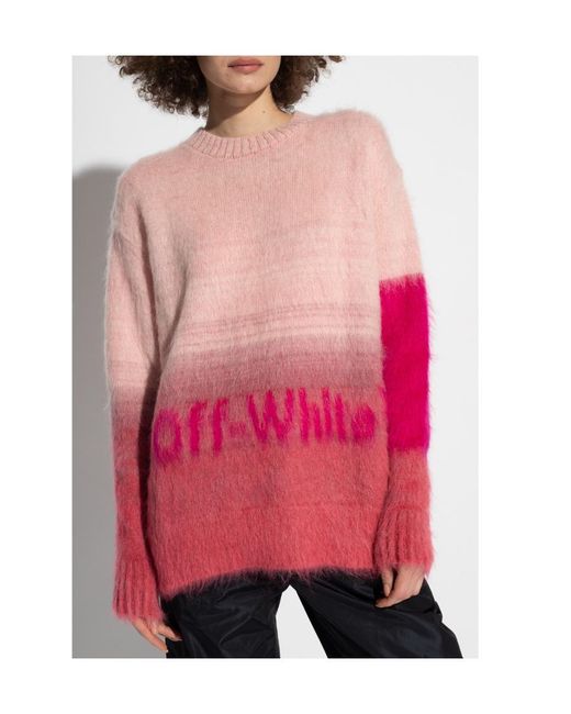 Off-White c/o Virgil Abloh Pink Intarsia-Knit Jumper