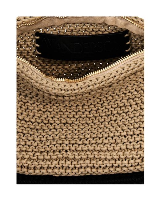 J.W. Anderson Metallic Jw Anderson Bumper-15 Crochet-Knit Zip-Up Shoulder Bag
