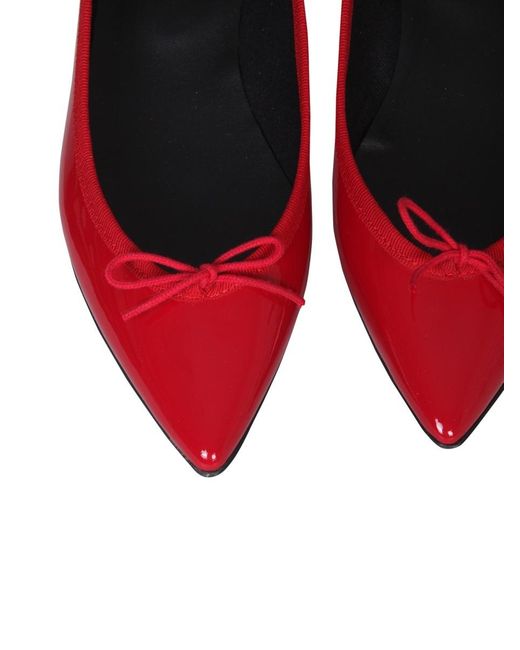 Repetto Red Pointy Design Flat Shoes