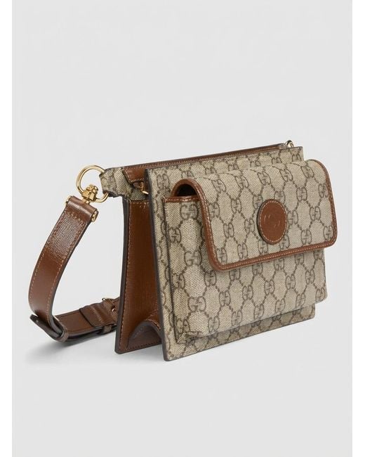 Gucci Natural Logo Patch Gg Supreme Messenger Bag for men