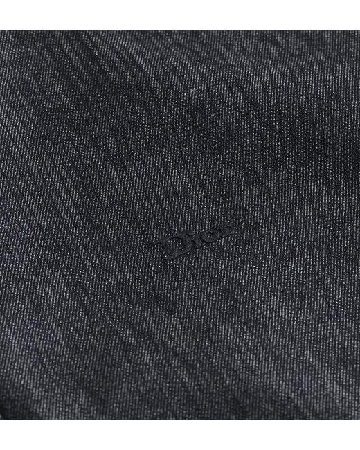 Dior Black Shirt With Pleated Stand Collar, Comfortable Fit for men