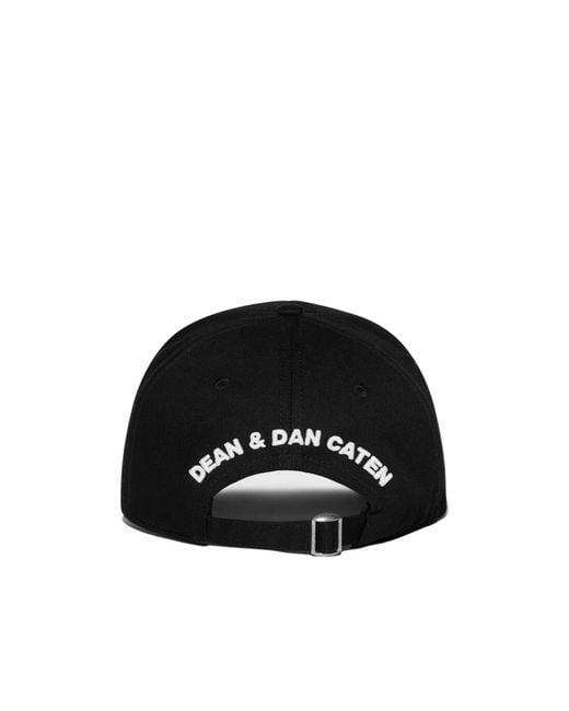 DSquared² Black Logo Embroidered Baseball Cap for men