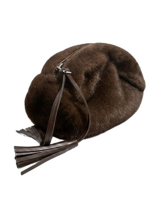 P.A.R.O.S.H. Brown Zip-Top Clutch