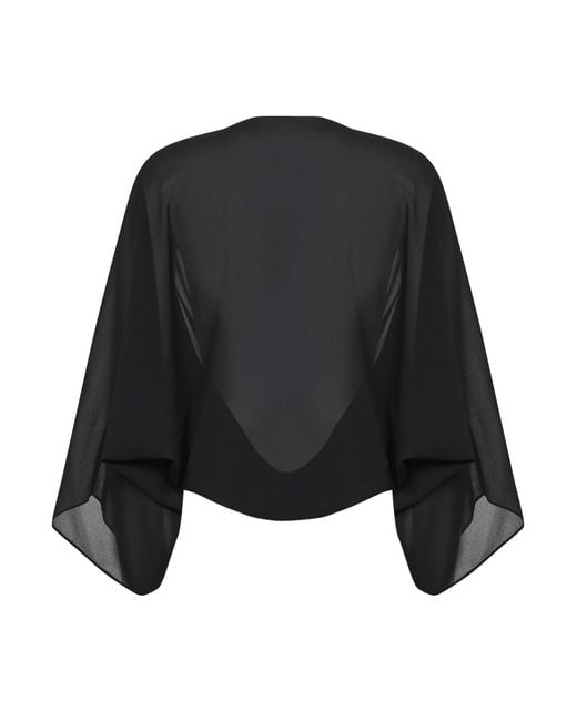 MM6 by Maison Margiela Black V-Neck Blouse