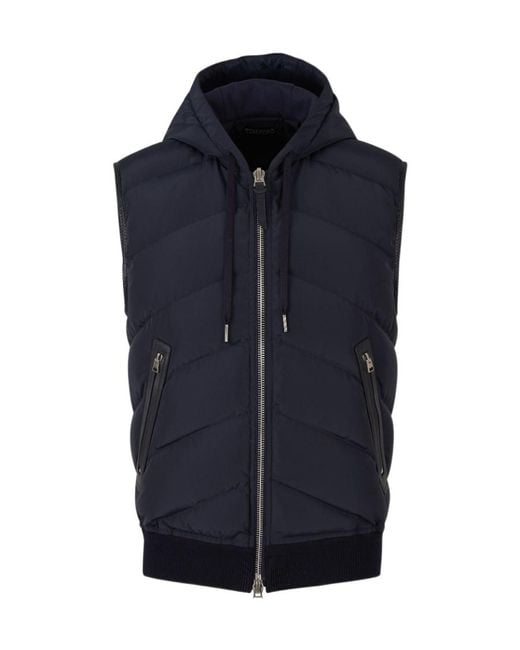 Tom Ford Blue Padded Down Vest for men