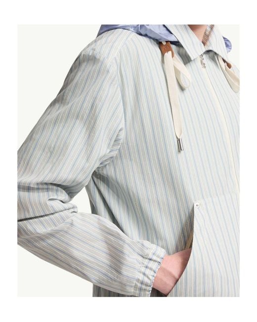 Moncler Gray Havas Striped Poplin Shirt Jacket for men
