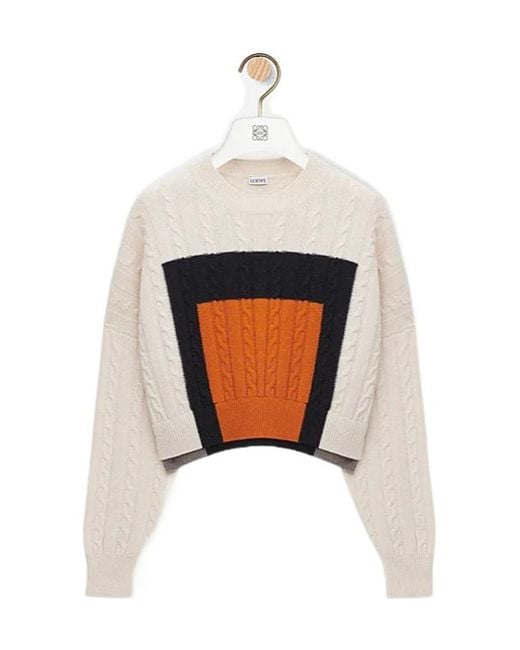 Loewe White Anagram Patch Cropped Jumper
