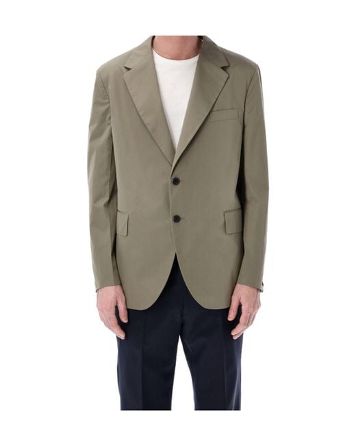 Prada Green Tailored Poplin Blazer for men