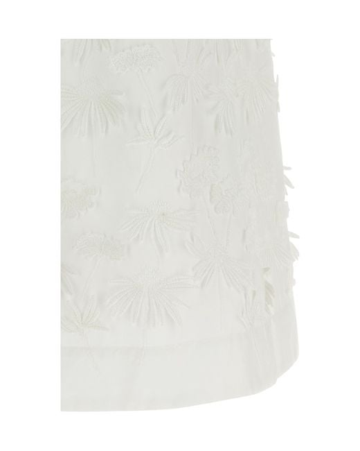 P.A.R.O.S.H. White P.A.R.O..H. Flower Embroidered Blouse