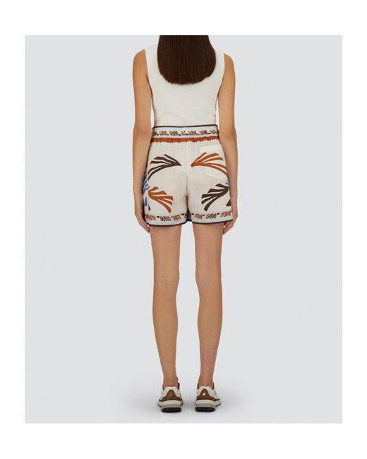 Herno White Summer Print Shorts