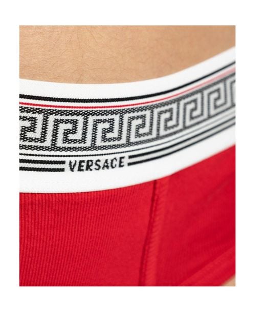 Versace Red Logo Waist Briefs