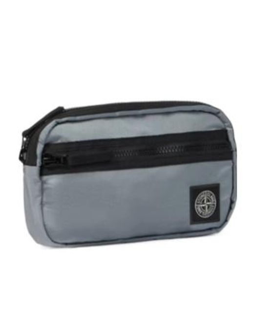 Stone Island Black Belt Bag With Zip Pocket And Compass Patch for men