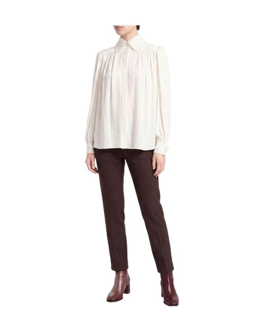 Chloé White Ivory Shirt Silk