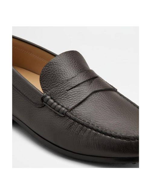 Tod's Black Gommino Almond Toe Loafers for men