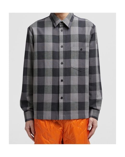 Moncler Gray X Mercedes-Benz By Nigo Plaid Cotton Shirt for men