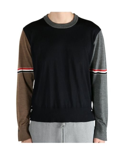 Thom Browne Black Knitted Jumper for men