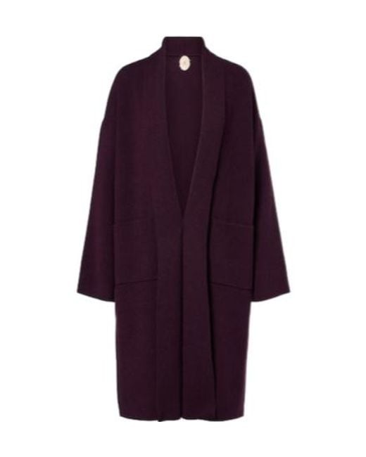 Jardin Des Orangers Purple Wool And Cashmere Coat