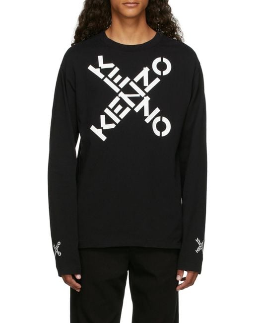 KENZO Black Sport Big X Sweatshirt for men