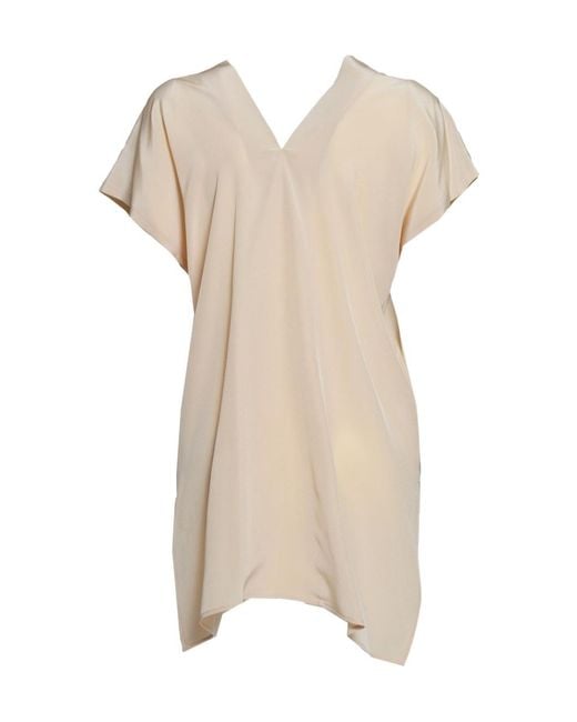 Aspesi Natural V-Neck Satin Blouse