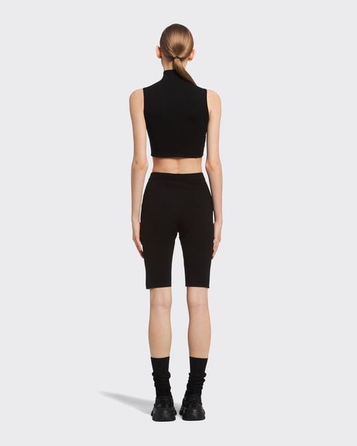 Prada Black Viscose And Wool Bermudas