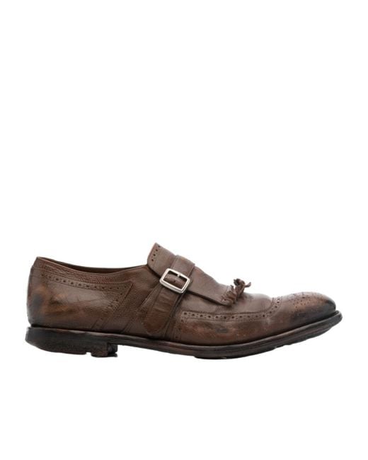 Church's Brown Fringed Strap Loafers for men