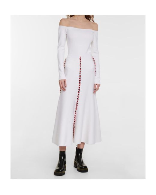 Gabriela Hearst White High-Waisted Midi Skirt