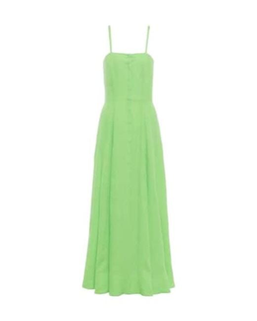 Gabriela Hearst Green Spaghetti Strap Dress