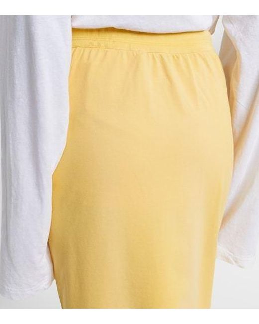 Acne Yellow Minimalist Midi Skirt