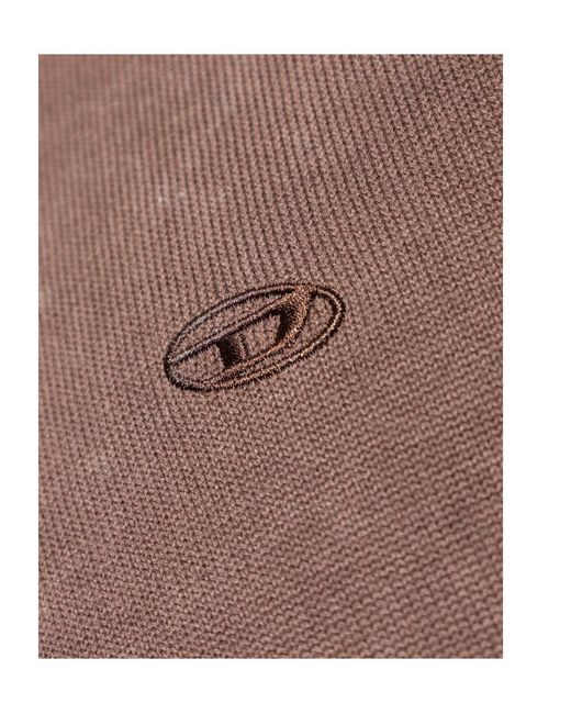 DIESEL Brown K-Laurent Logo-Embroidered Sweater for men