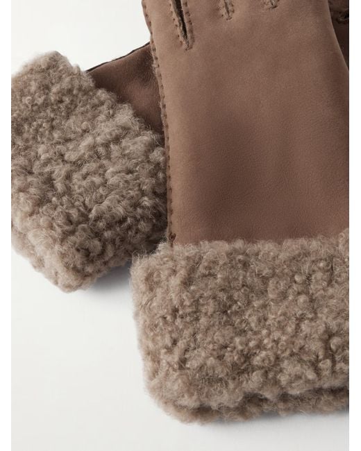 Brunello Cucinelli Brown Five Finger Gloves