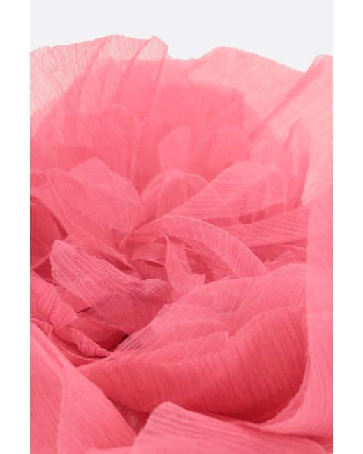 Max Mara Pink Floral Patterned Logo Patch Brooch