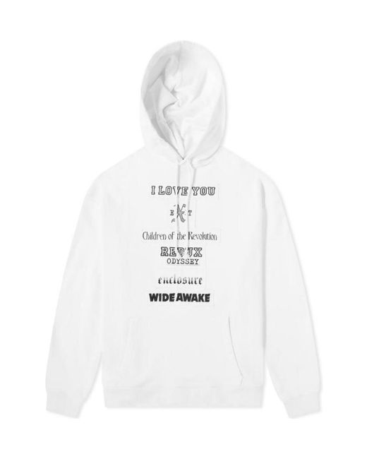 Raf Simons White Chest-Print Hooded Sweatshirt for men