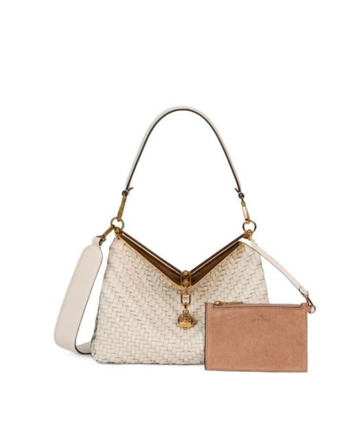 Etro Natural Vela Braided Shoulder Bag