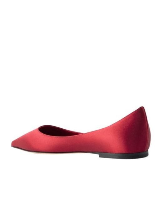 Jimmy Choo Red Satin Flats