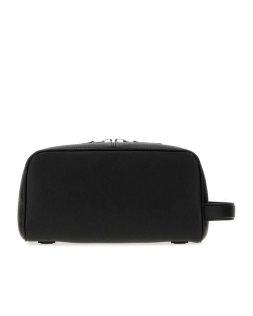 Tom Ford Black Logo Printed Zipped Wash Bag for men