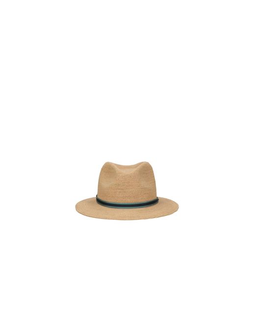 Borsalino White Argentina Raffia Crochet Hat for men
