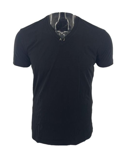 Armani Jeans Blue V-Neck Short-Sleeved T-Shirt for men
