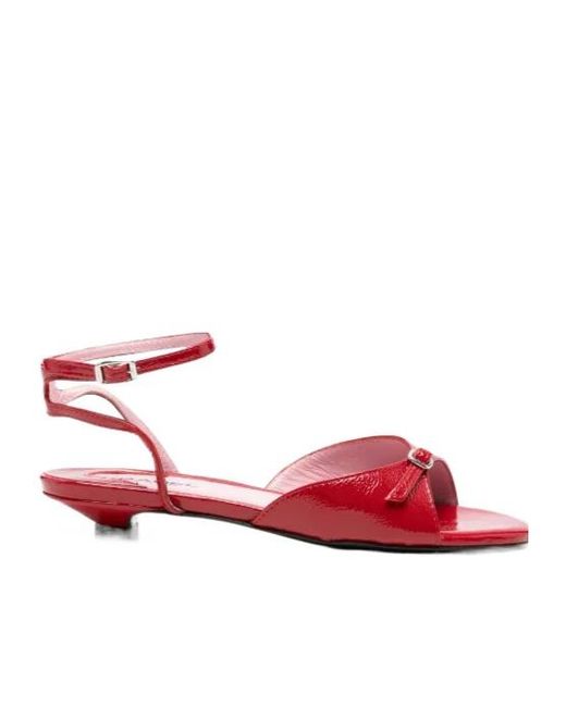 CAREL PARIS Red Baia Buckle-Strap Sandals