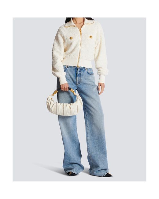 Balmain White Medium Ebene Bag