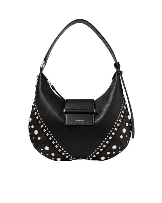 Jimmy Choo Black Small Bar Hobo Bag