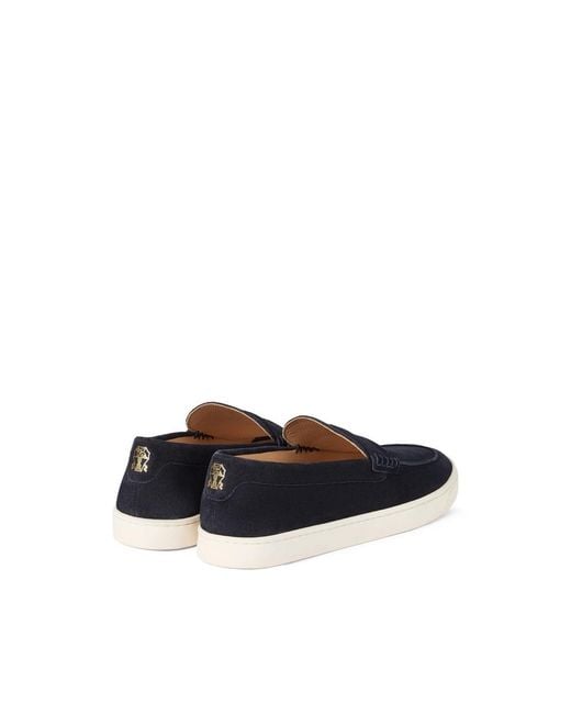 Brunello Cucinelli Blue Leather Loafers for men