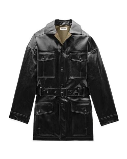 Saint Laurent Black Single-Breasted Saharienne Jacket