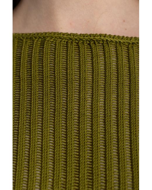 Theory Green Boat Neck Knit Jumper