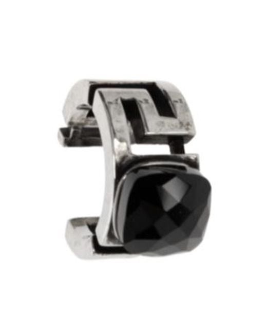 Versace Black Greca Stone-Embellished Ear Cuff