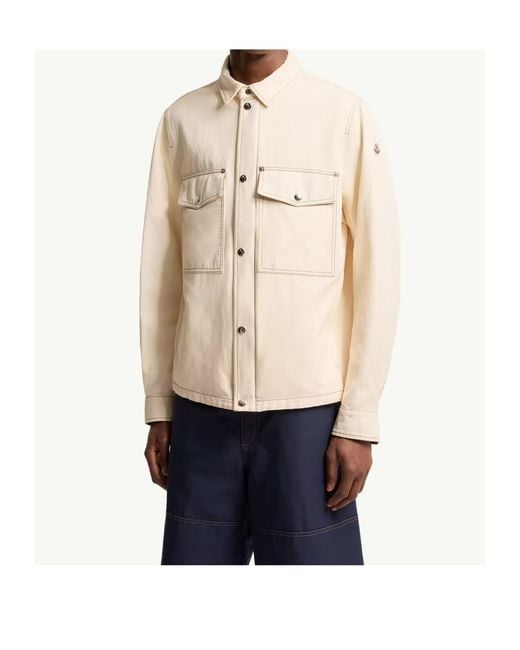 Moncler Natural Watagua Snap-Button Denim Jacket for men