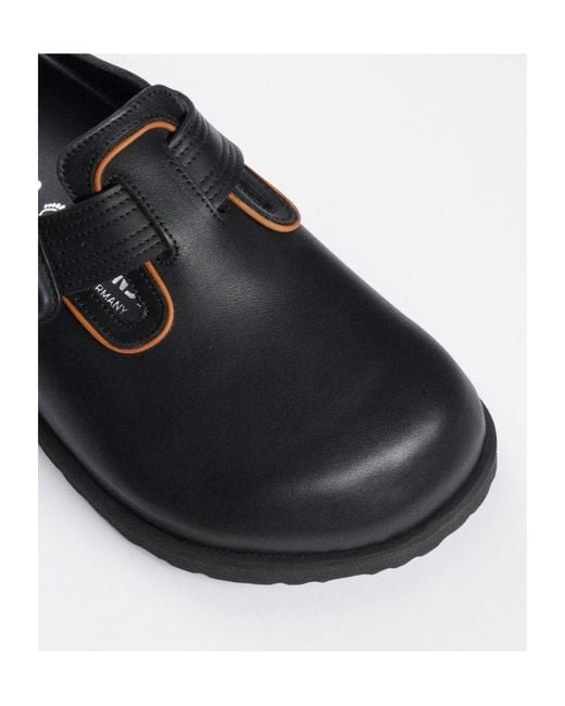 Birkenstock Black Buckle-Fastening Leather Mules for men