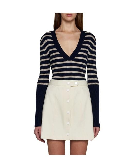 A.P.C. White Buttoned A-Line Mini Skirt
