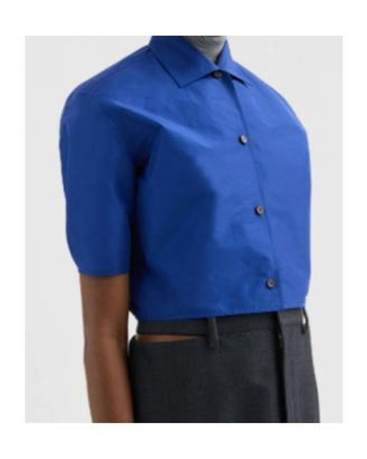 Jil Sander Blue Technical Faille Shirt