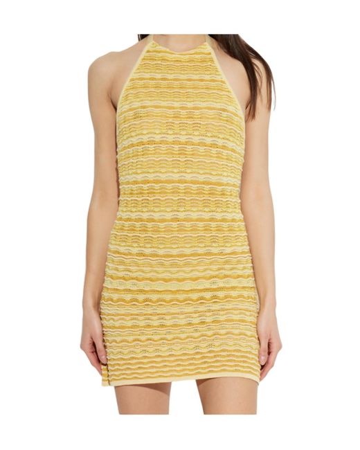 Cult Gaia Yellow Erina Knit Mini Dress