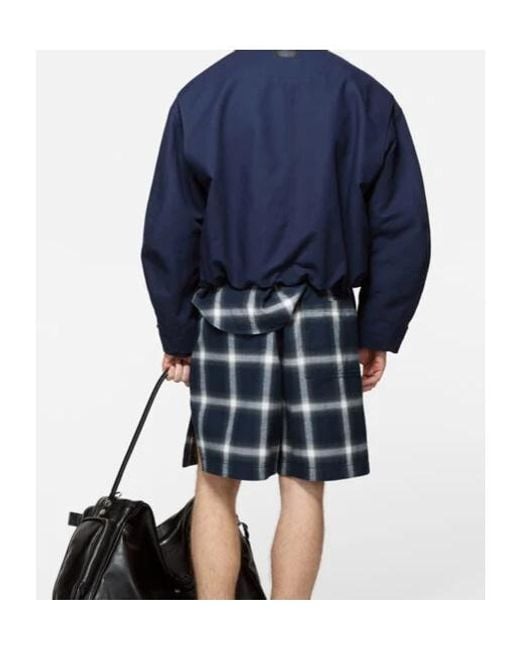 Acne Blue Logo-Patch Bomber Jacket for men